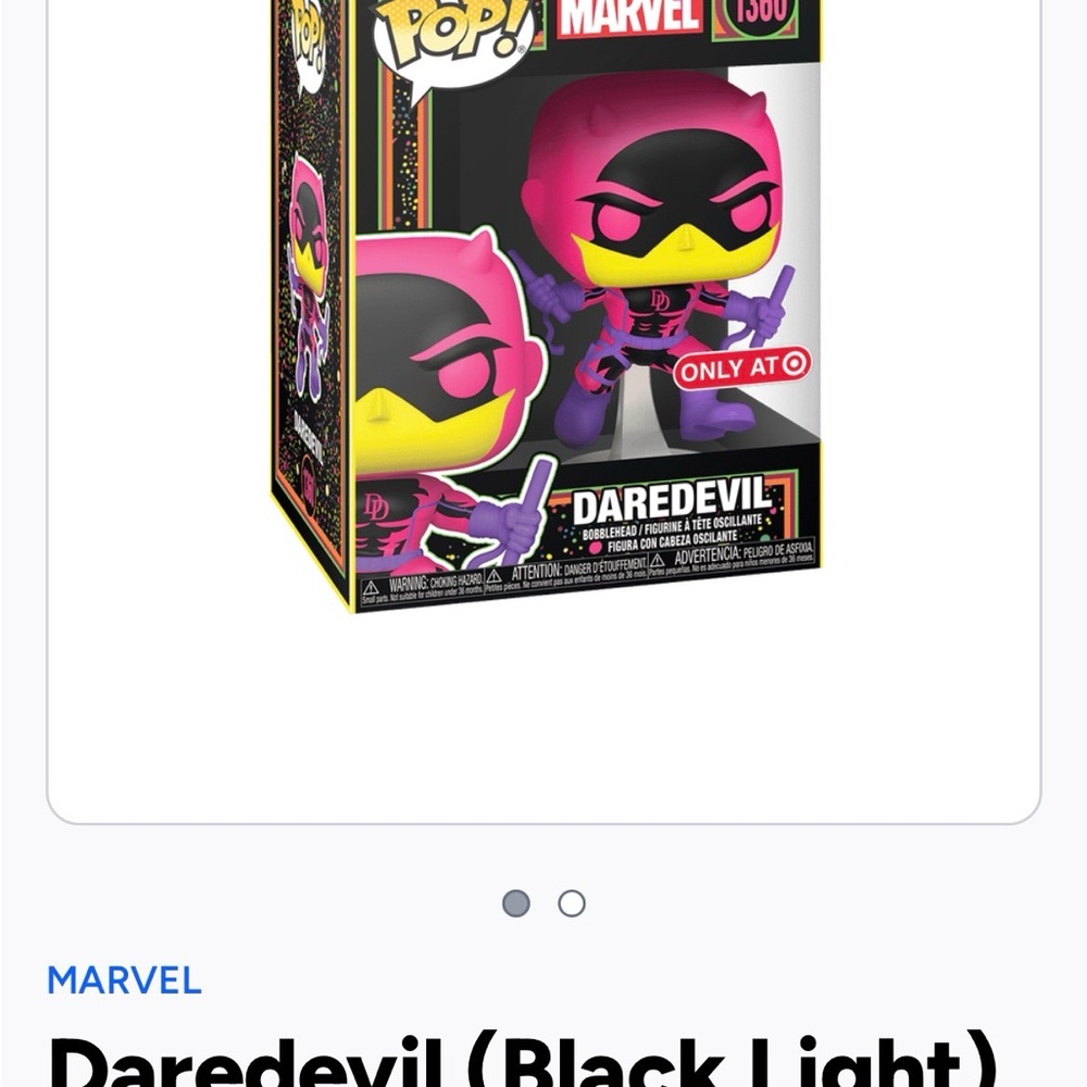 Marvel Daredevil Funko Pop in Pink and Yellow